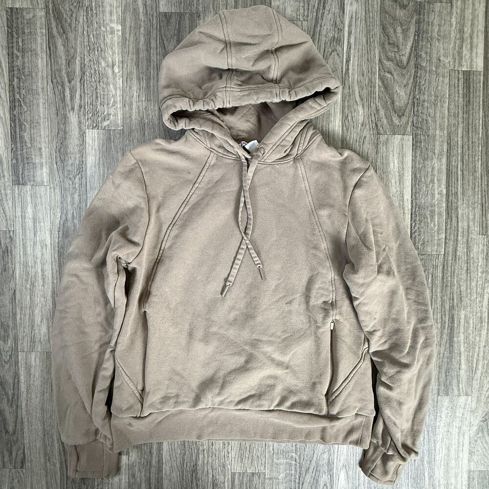 Athleta Womens Brown Fleece Hoodie Sweatshirt Hooded Casual Activewear